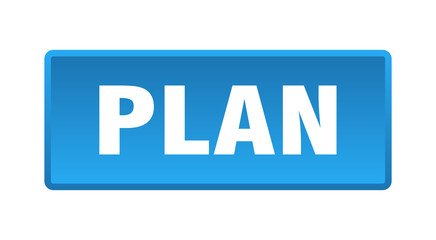 plan button. plan square blue push button