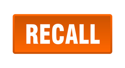 recall button. recall square orange push button