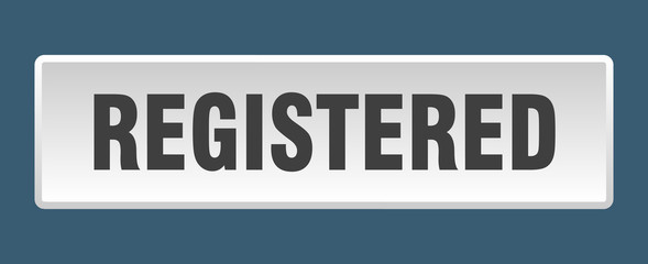 registered button. registered square white push button