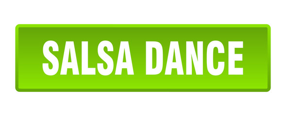 salsa dance button. salsa dance square green push button