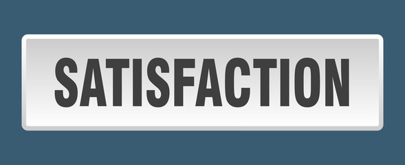 satisfaction button. satisfaction square white push button