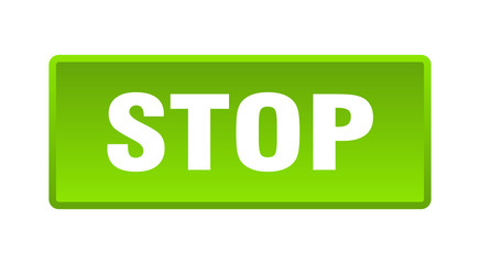 stop button. stop square green push button