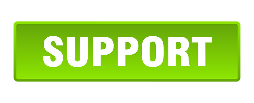 support button. support square green push button