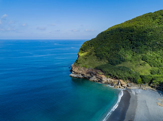 Aerial view of the famous cow mountain (Niushan Scenic Area) of Hualien