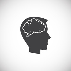 Human brain related icon on background for graphic and web design. Creative illustration concept symbol for web or mobile app