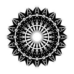 Abstract decorative geometric circle design element.