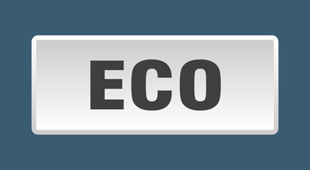 eco button. eco square white push button