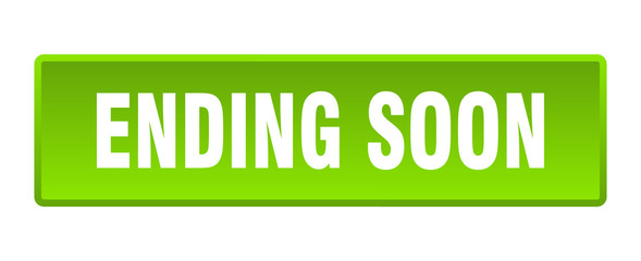 ending soon button. ending soon square green push button