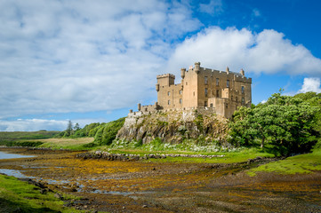 Island of Skye castle- Dunvegan fortress. Hebrides landmarks, Scotland.