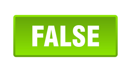 false button. false square green push button