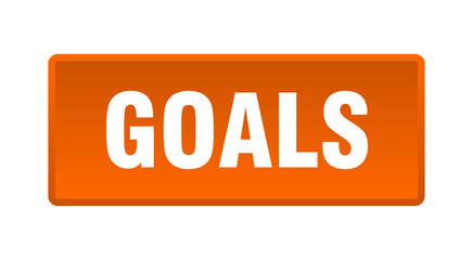 goals button. goals square orange push button