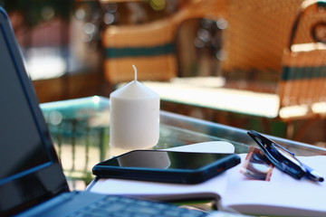 working from the home garden, confined by coronavirus, covid19, Wuhan virus.