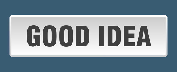 good idea button. good idea square white push button