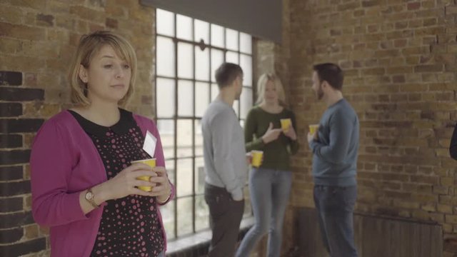 Single female at speed date networking event