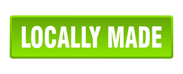 locally made button. locally made square green push button