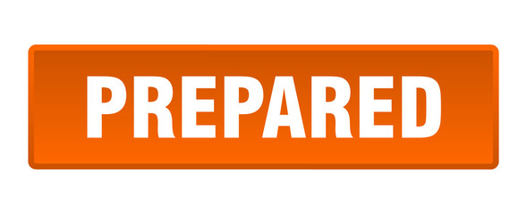 prepared button. prepared square orange push button