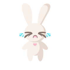 Texture with a cute crying rabbit