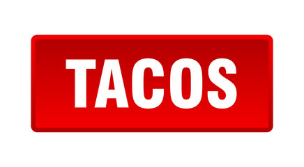 tacos button. tacos square red push button