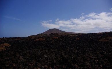 volcanic contrast in the dunes of corralejo