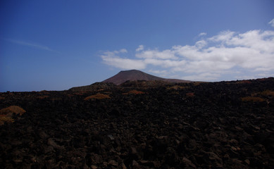 volcanic contrast in the dunes of corralejo