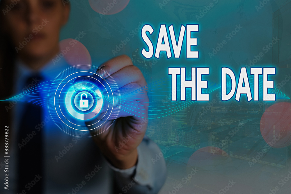Poster conceptual hand writing showing save the date. concept meaning organizing events well make day speci