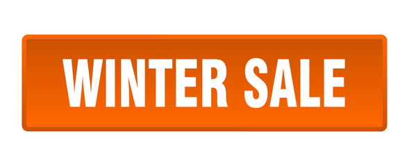 winter sale button. winter sale square orange push button