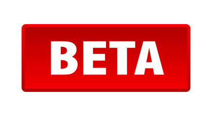 beta button. beta square red push button