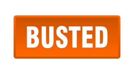 busted button. busted square orange push button