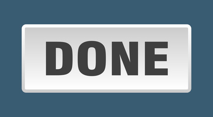 done button. done square white push button