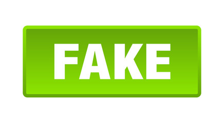 fake button. fake square green push button
