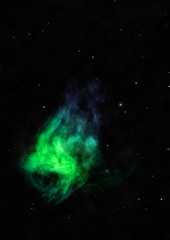 Being shone nebula and star field. 3D rendering