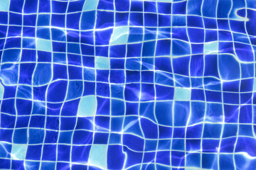 beautiful clear pool water reflecting in the sun.Water Pool Pattern Background.Ripple Water in swimming pool with sun reflection.Clear water with sun reflections