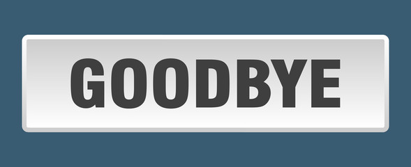 goodbye button. goodbye square white push button