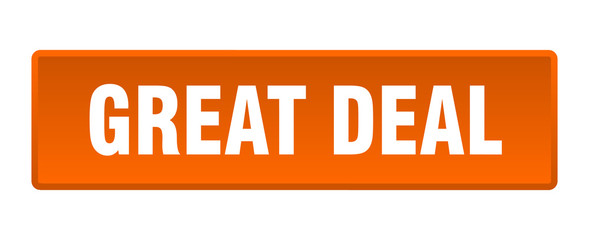 great deal button. great deal square orange push button