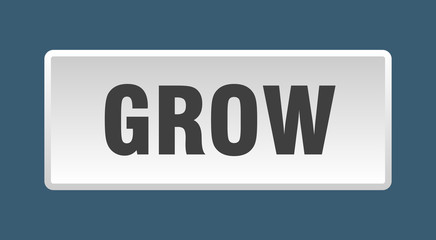 grow button. grow square white push button