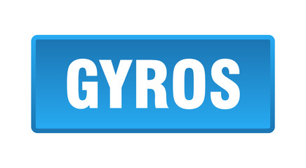 gyros button. gyros square blue push button