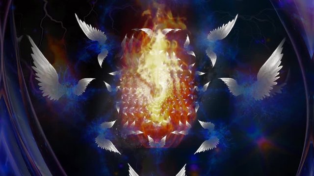 Angels of fire. Spiritual art
