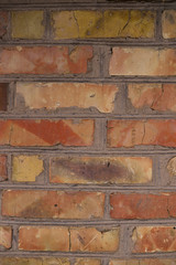 Fototapeta premium Old orange brick wall pattern. Brick background. Good wallpaper. Stock photo of old wall.