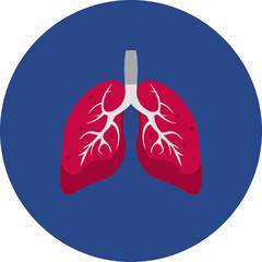 Lungs illustration , helathy lungs flat icon