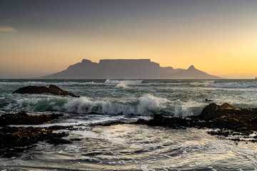 Obraz premium Table Mountain at sunset