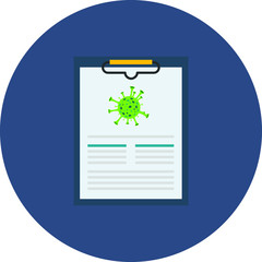 Medical dignostic report having virus icons 