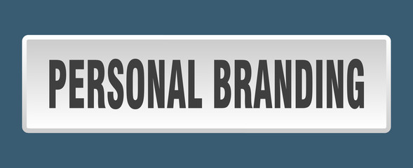 personal branding button. personal branding square white push button