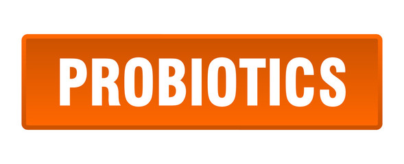 probiotics button. probiotics square orange push button