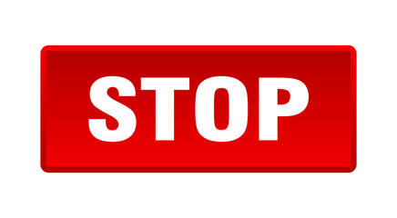 stop button. stop square red push button