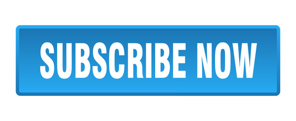 subscribe now button. subscribe now square blue push button