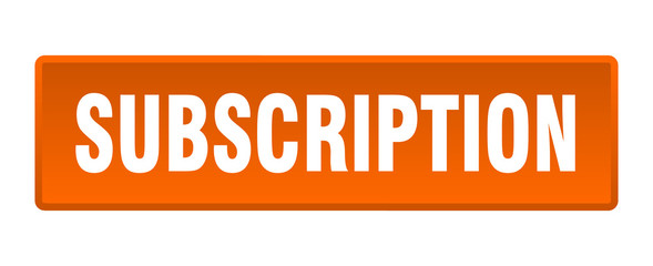 subscription button. subscription square orange push button