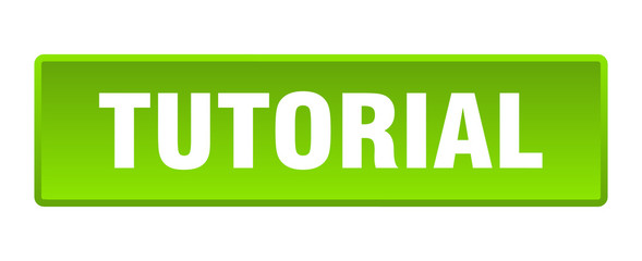 tutorial button. tutorial square green push button