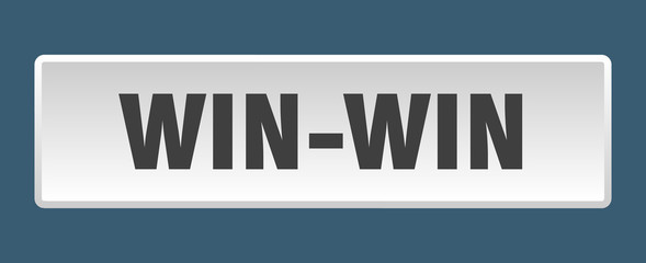 win-win button. win-win square white push button