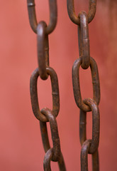 steel rusty chain on a beautiful background