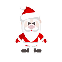 Cute Santa Claus on white background